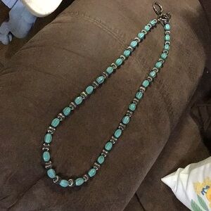 WEST & CO. STERLING SILVER AND TURQUOISE BEADS NEDKLACE